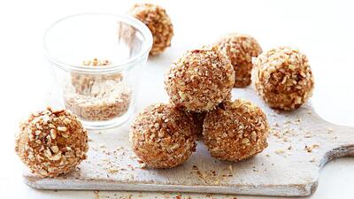 Pumpkin truffles close up